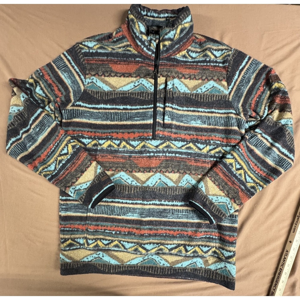 Billabong Fleece Pullover Sweatshirt Adventure Geometric Aztec Boho Southwest L